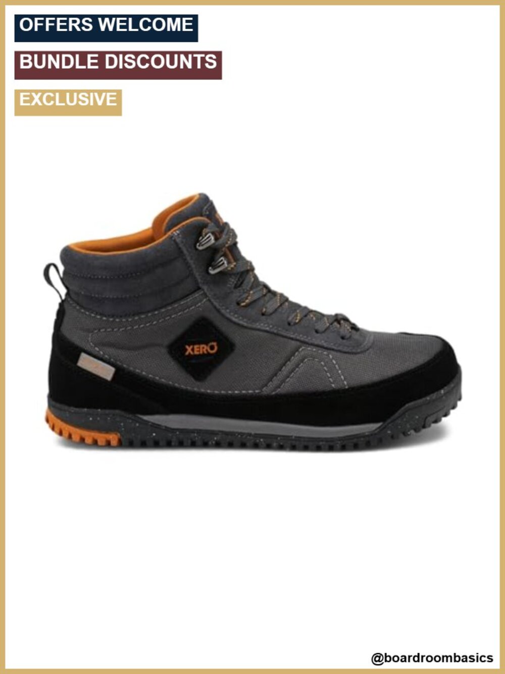 Barefoot Hiking Boots Zero Drop Waterproof Men's Canvas